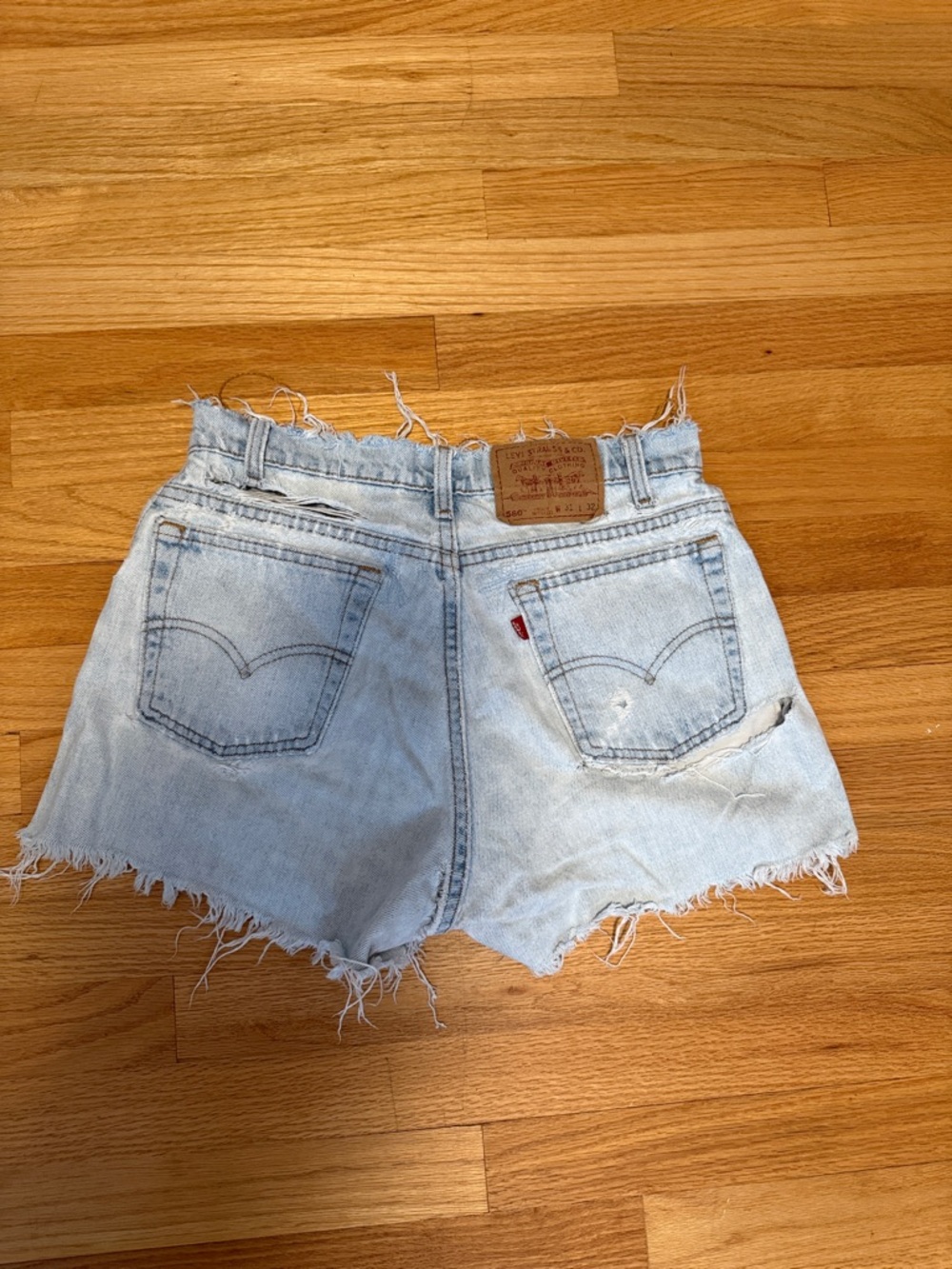 Levi’s Light Wash Distressed Denim Shorts